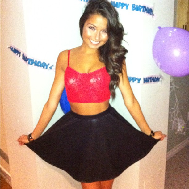 Cristine Prosperi in a Pink Top at a Birthday Party